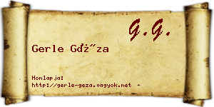 Gerle Géza névjegykártya